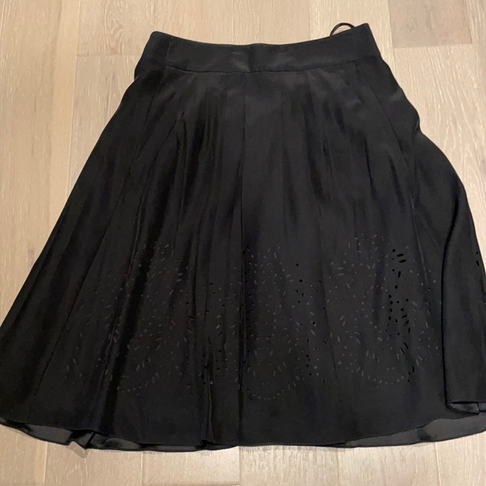 Black eyelet silk skirt with lining